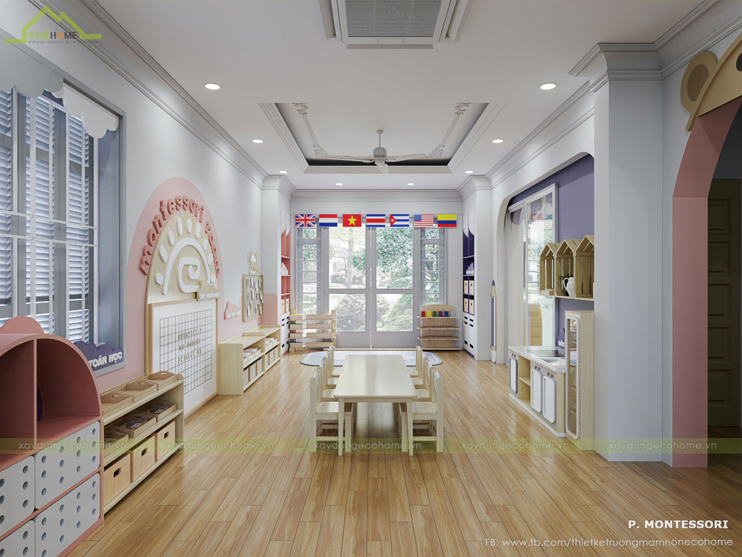 Thiết kế trường mầm non cây sồi 