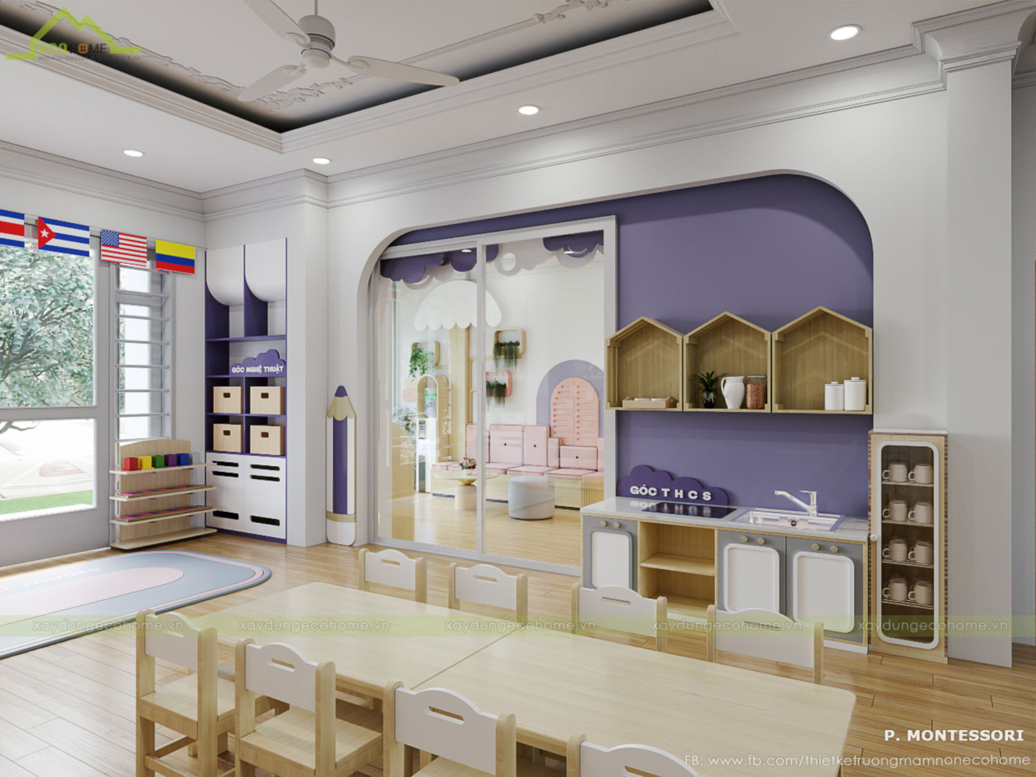 Thiết kế trường mầm non cây sồi 