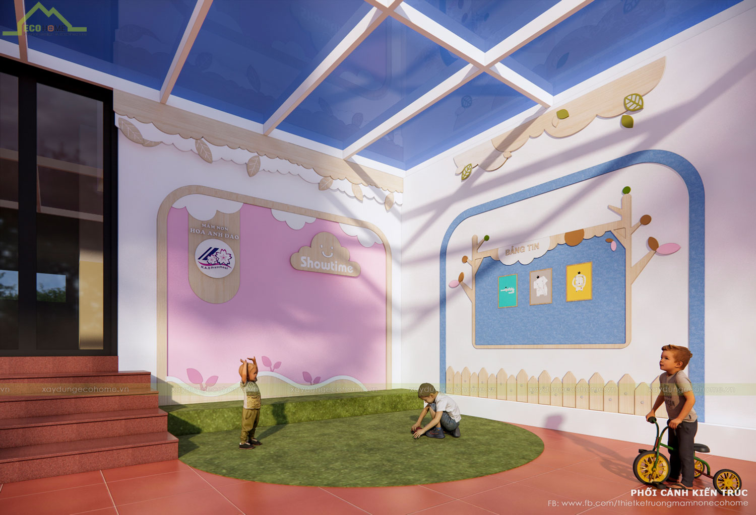Thiết kế trường mầm non Hoa Anh Đào