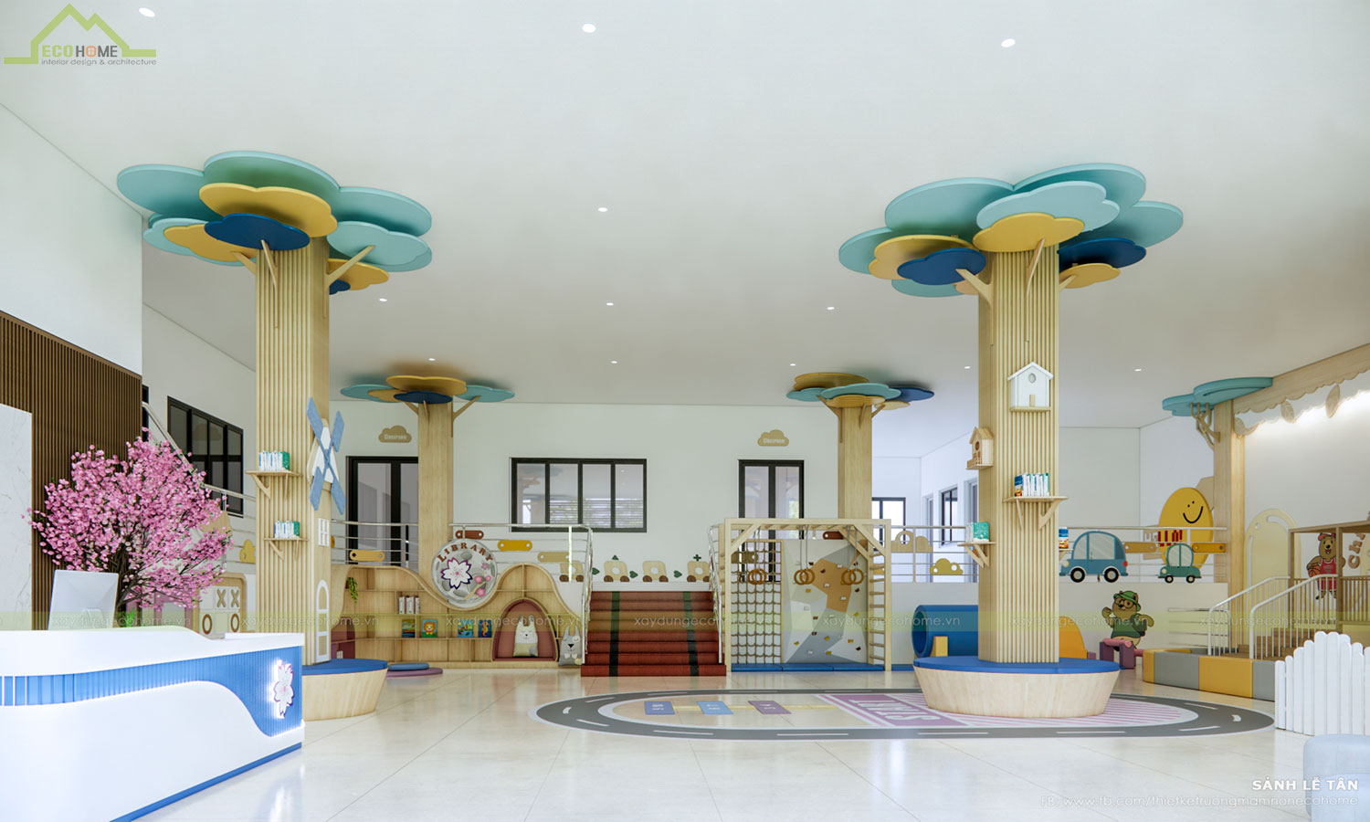 Thiết kế trường mầm non Hoa Anh Đào