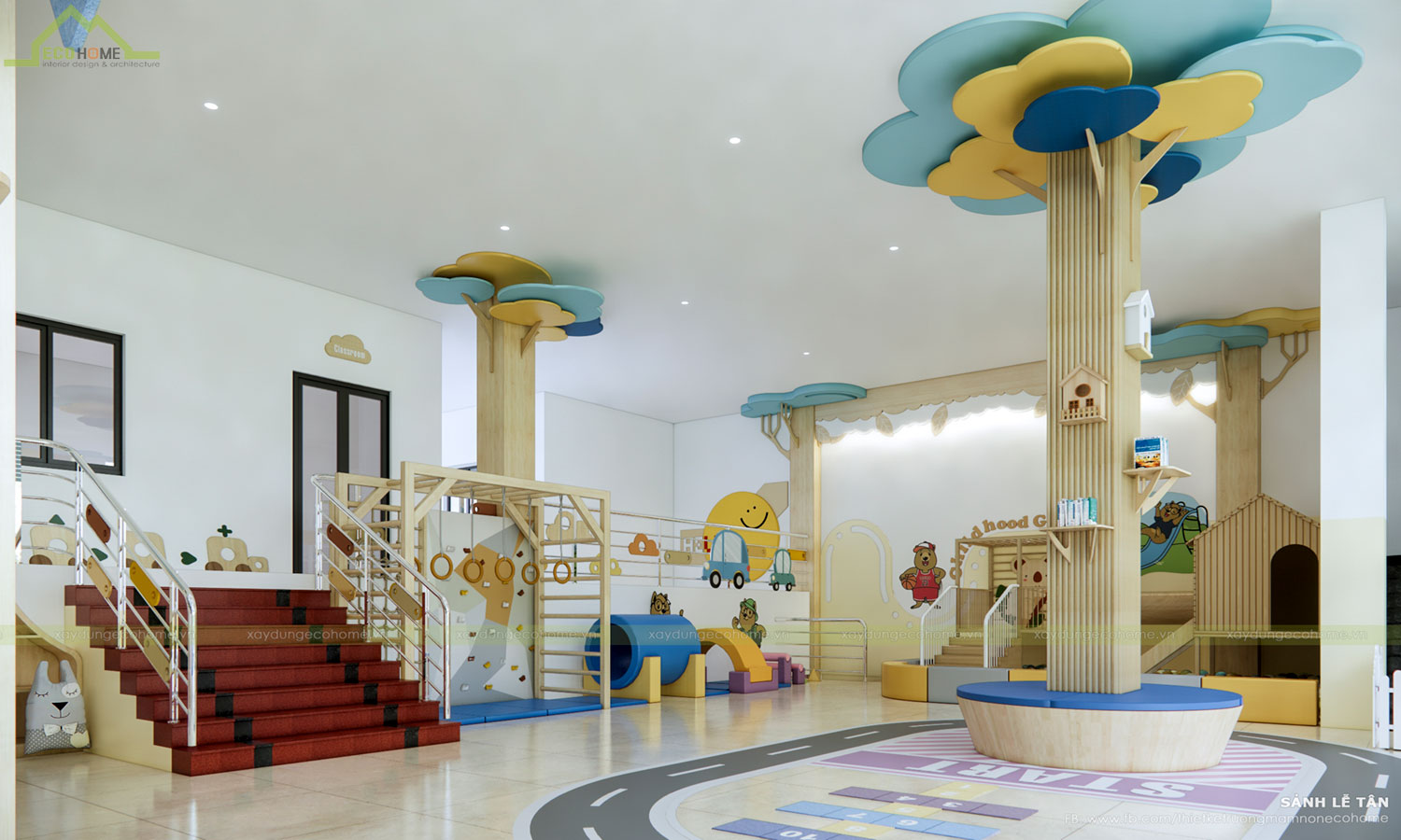 Thiết kế trường mầm non Hoa Anh Đào