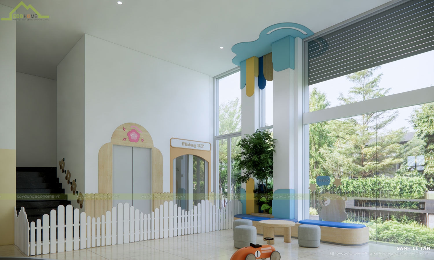 Thiết kế trường mầm non Hoa Anh Đào