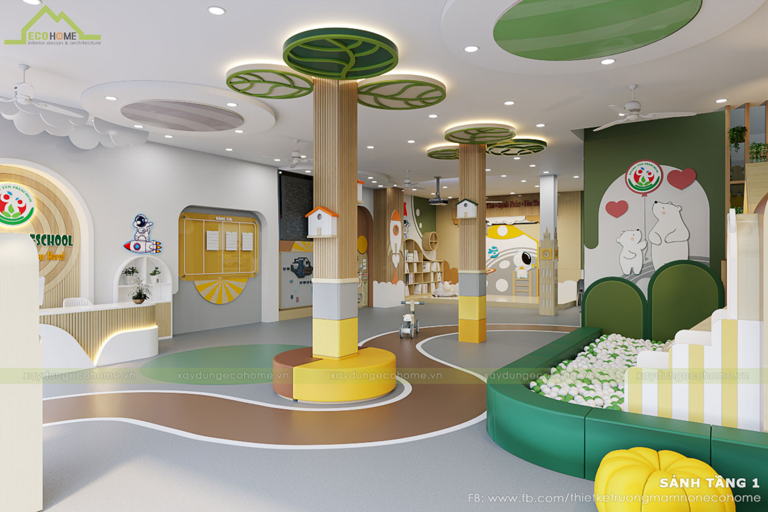 Thiết kế trường mầm non Hoàng Yến