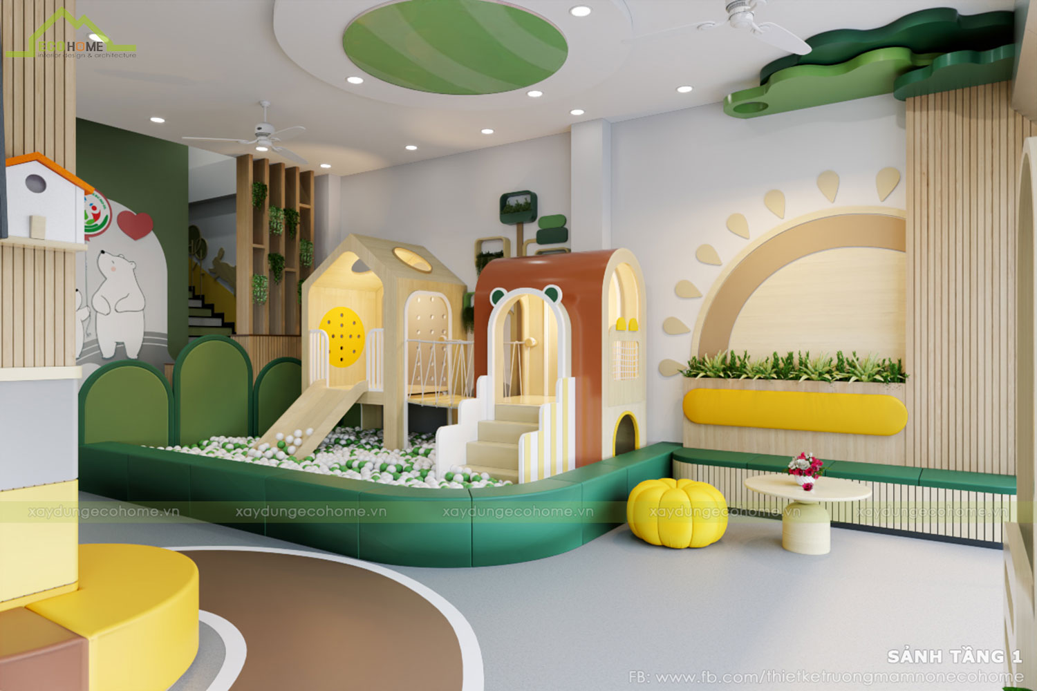 Thiết kế trường mầm non Hoàng Yến