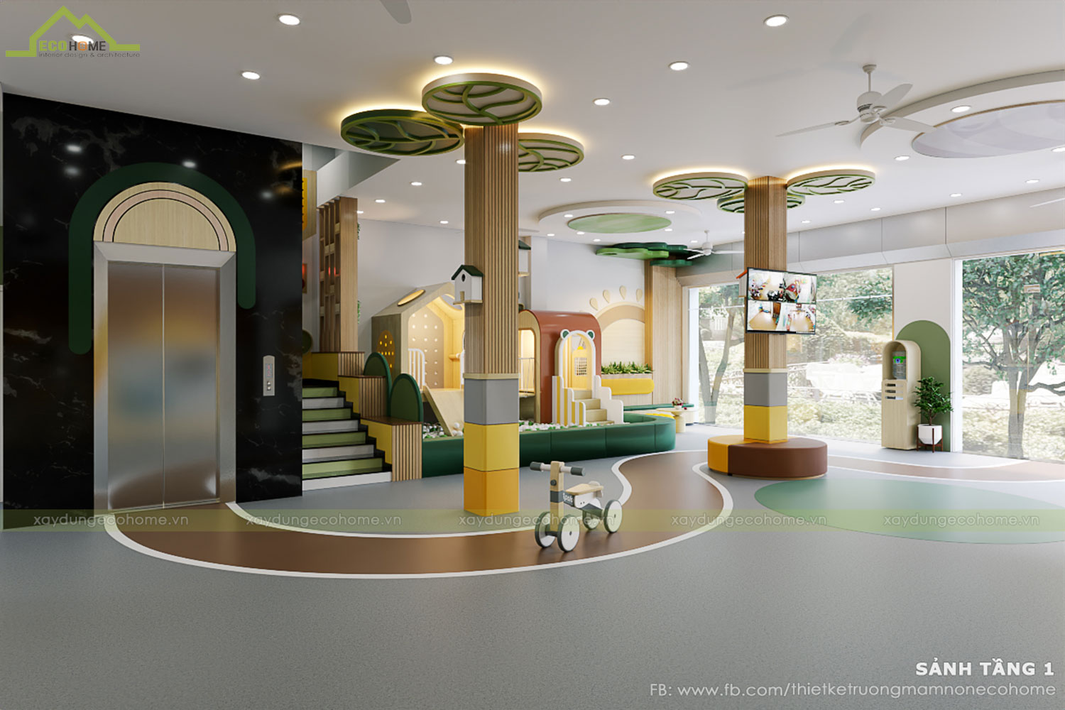 Thiết kế trường mầm non Hoàng Yến