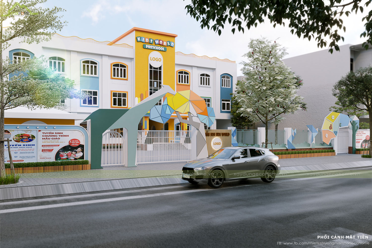 Thiết kế trường mầm non Kids World