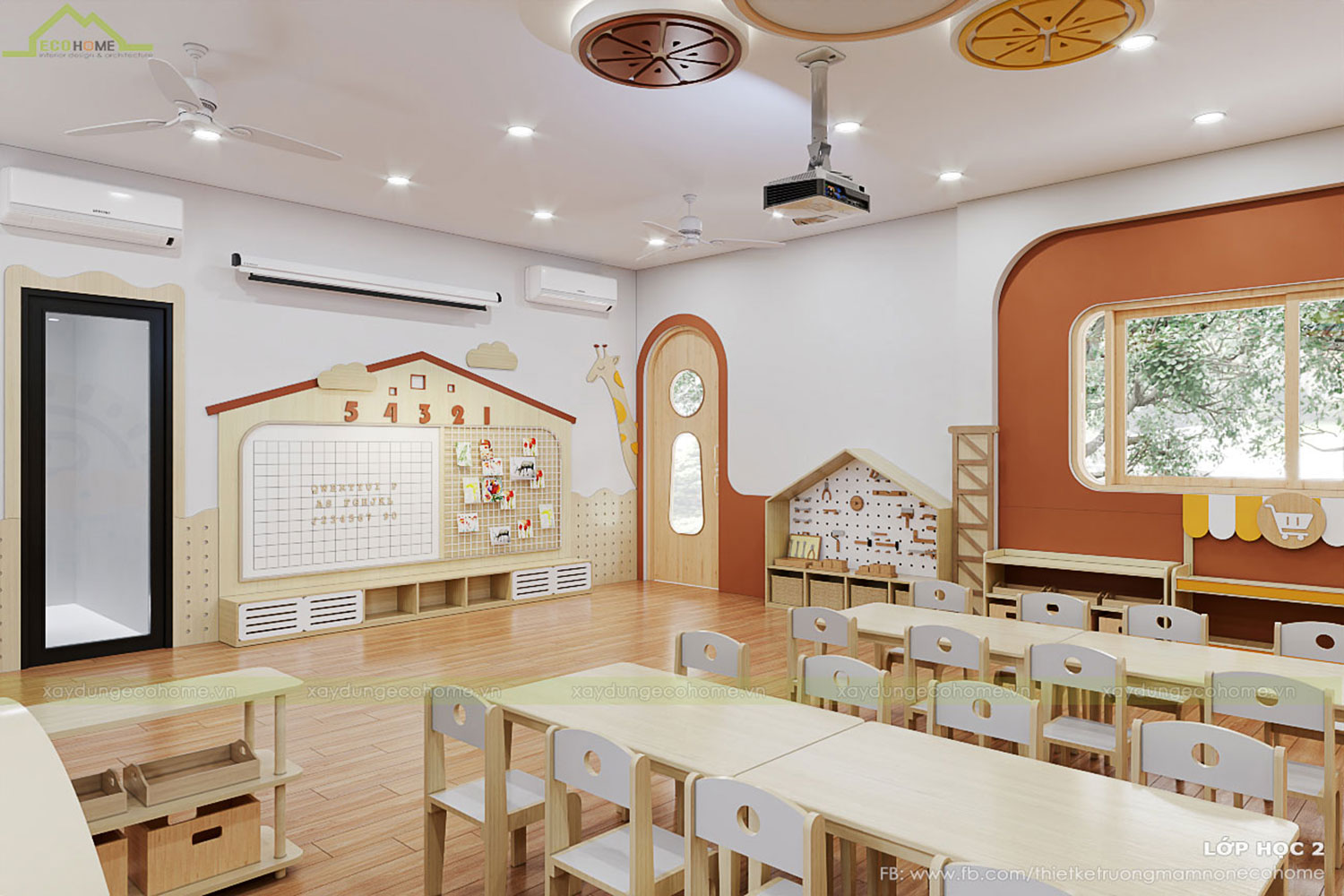 Thiết kế trường mầm non Kids World