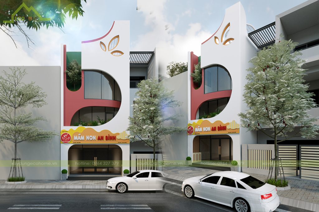 thiết kế nhóm trẻ mầm non tư thục an bình