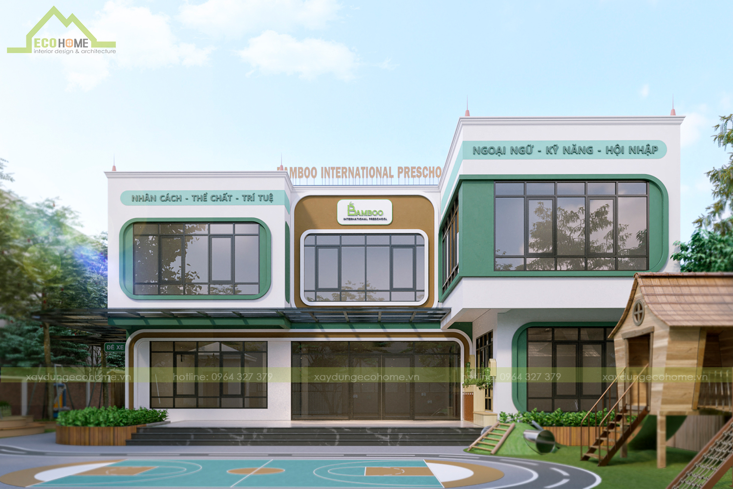 thiết kế trường mầm non bamboo tại phú thọ