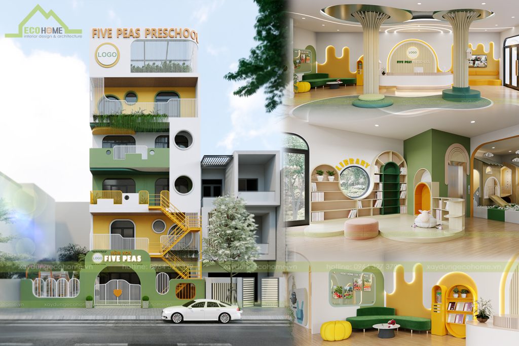 thiết kế trường mầm non five peas preschool