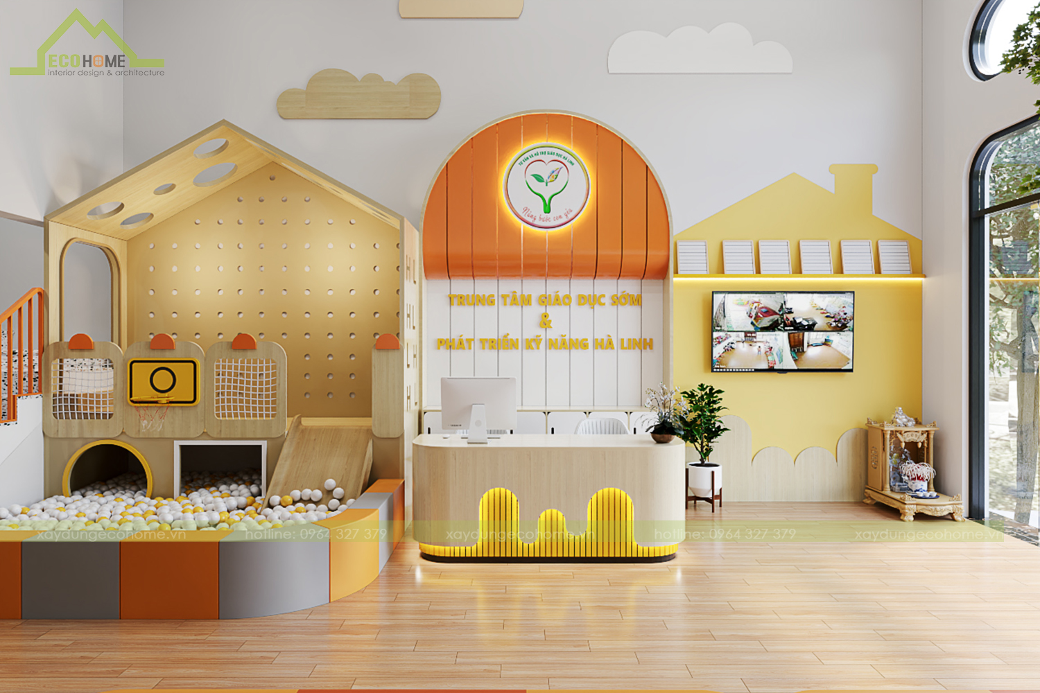 thiết kế trường mầm non hà linh