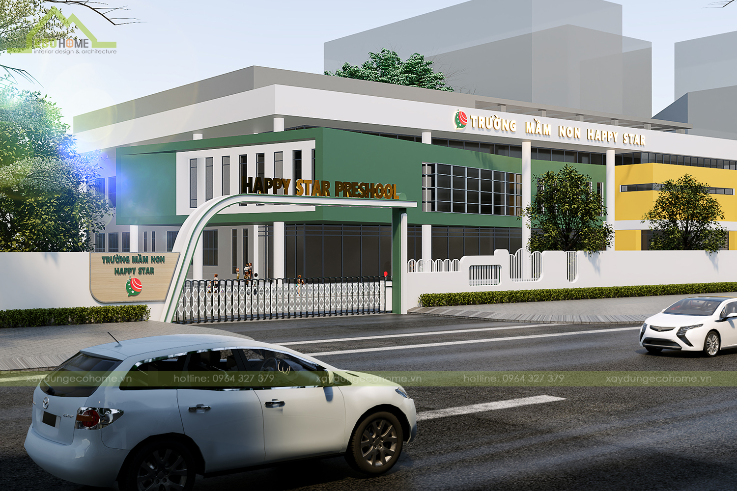 thiết kế trường mầm non tư thục happy star