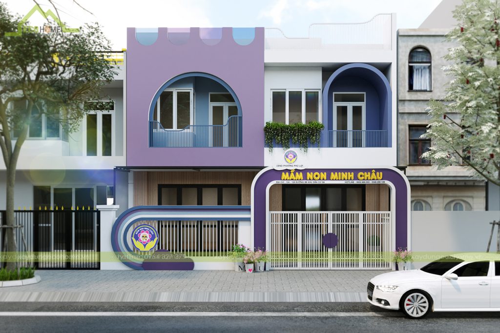 thiết kế trường mầm non tư thục minh châu