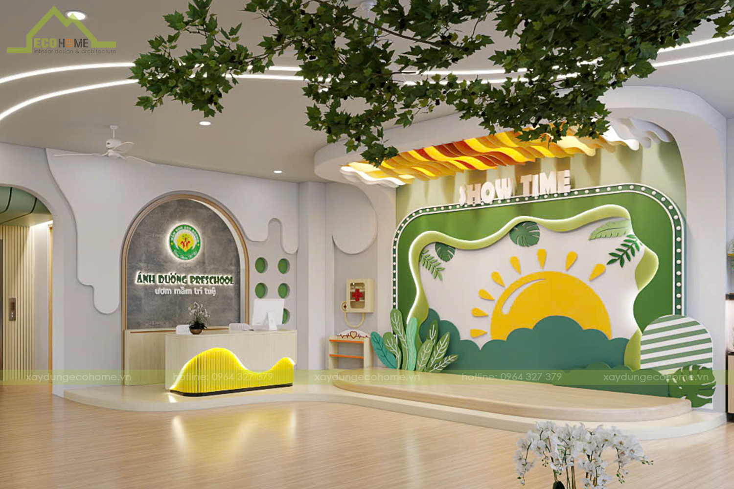 mẫu thiết kế kiến trúc trường mầm non ánh dương