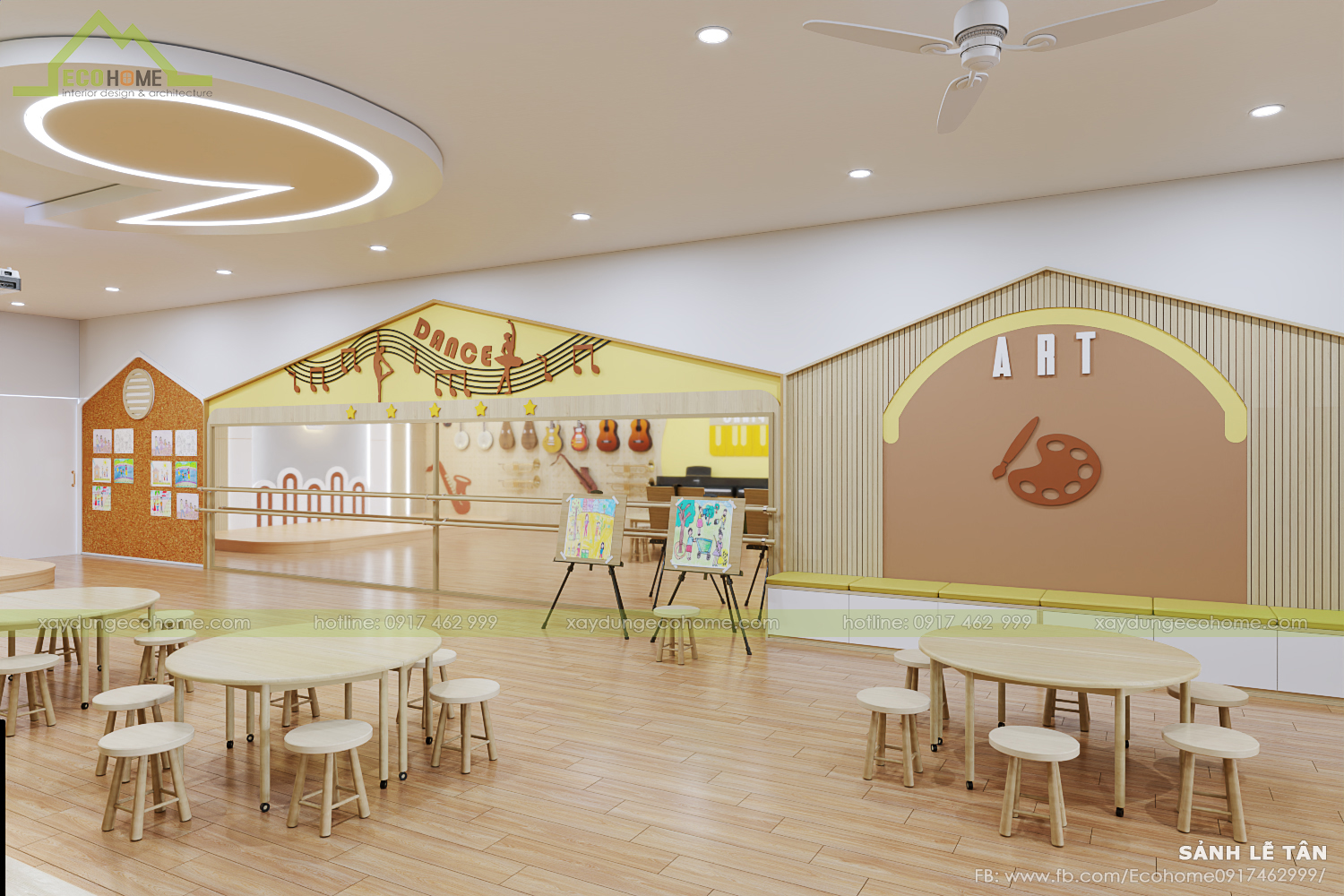 thiết kế lớp mầm non độc lập smart bee preschool