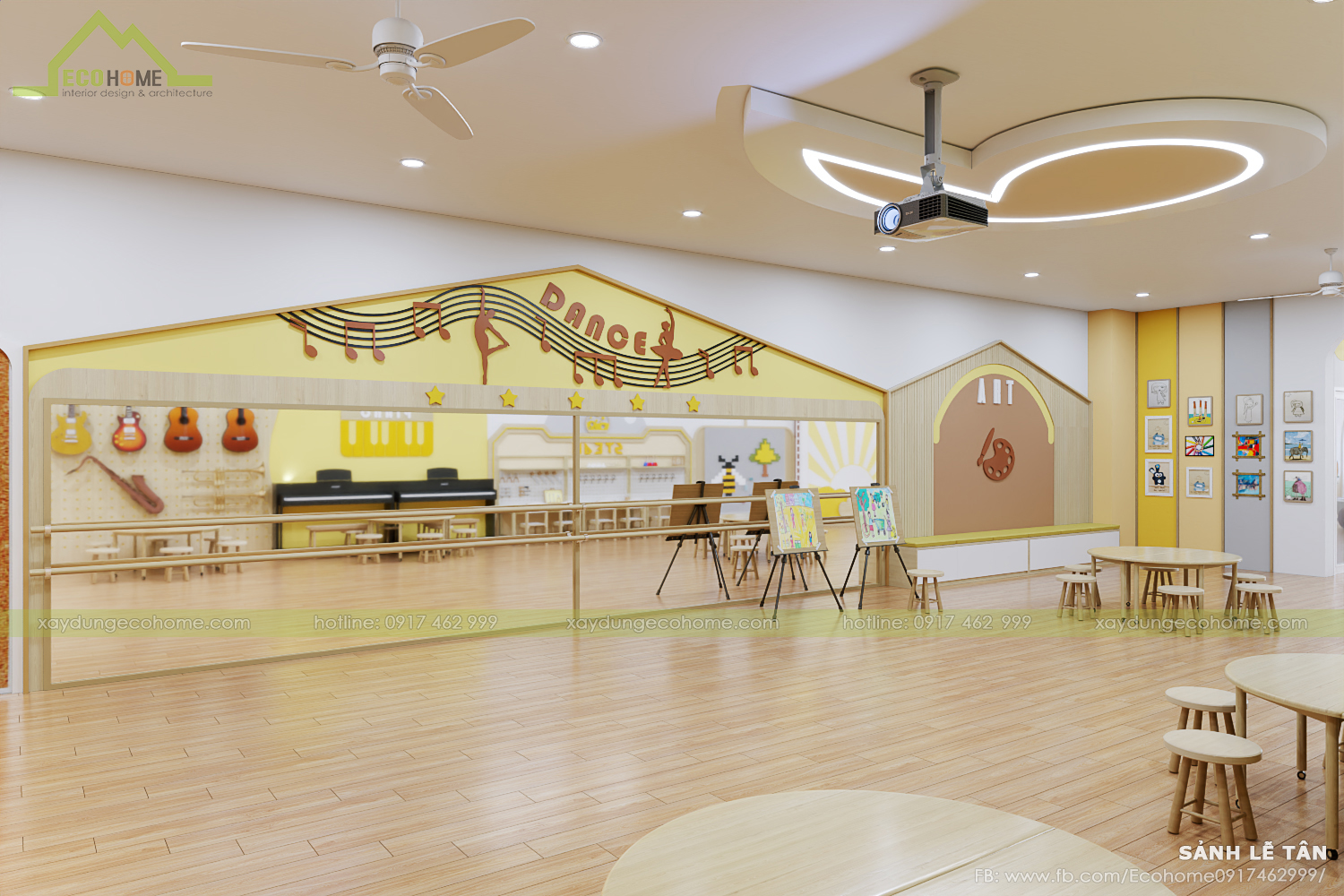 thiết kế lớp mầm non độc lập smart bee preschool