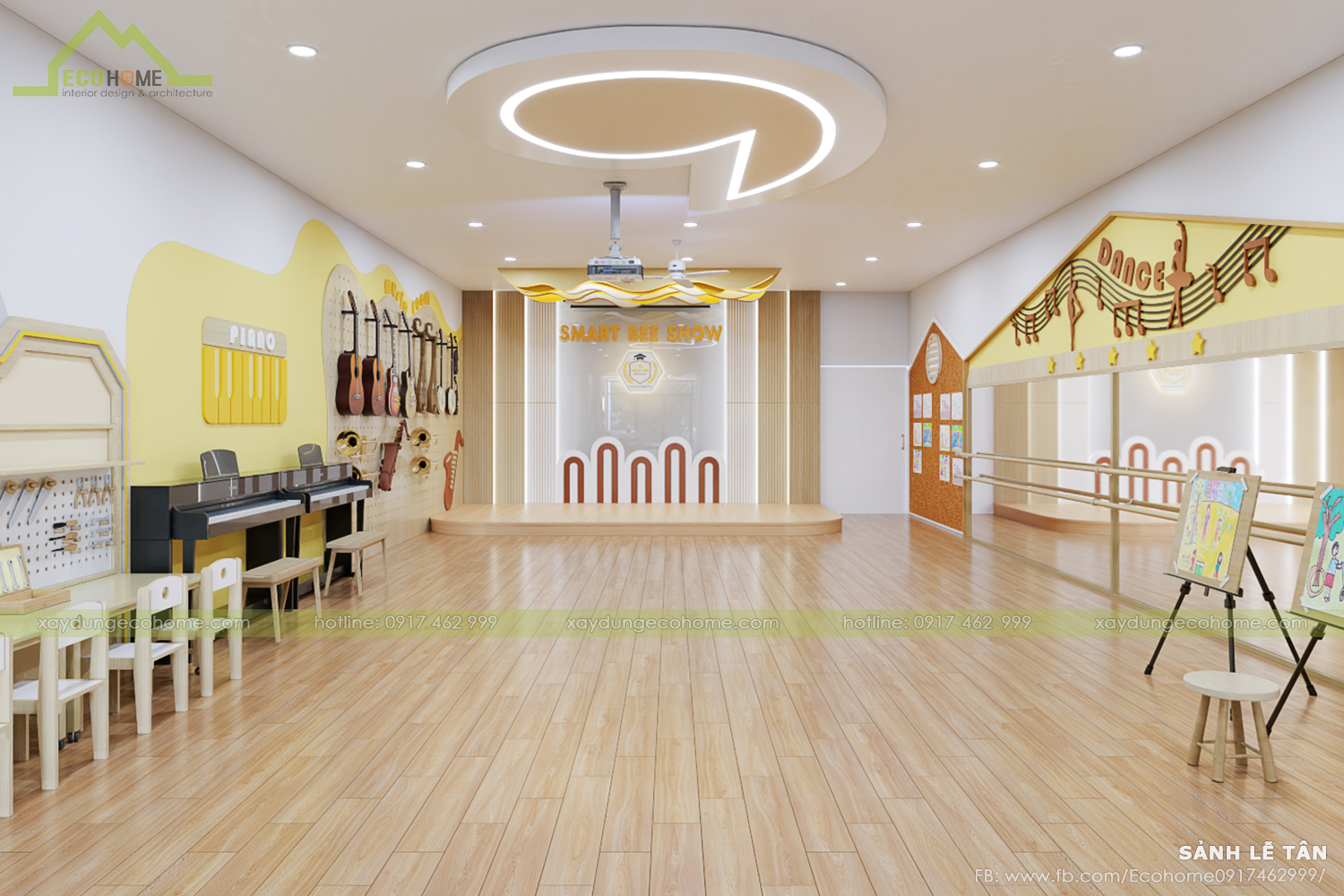 thiết kế lớp mầm non độc lập smart bee preschool