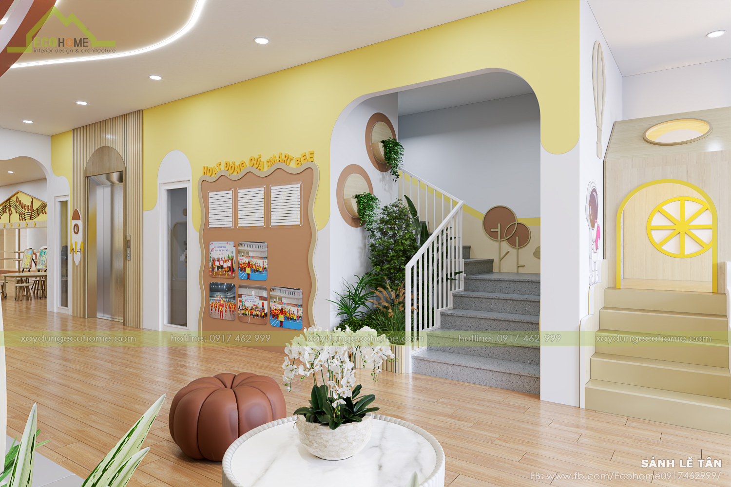 thiết kế lớp mầm non độc lập smart bee preschool