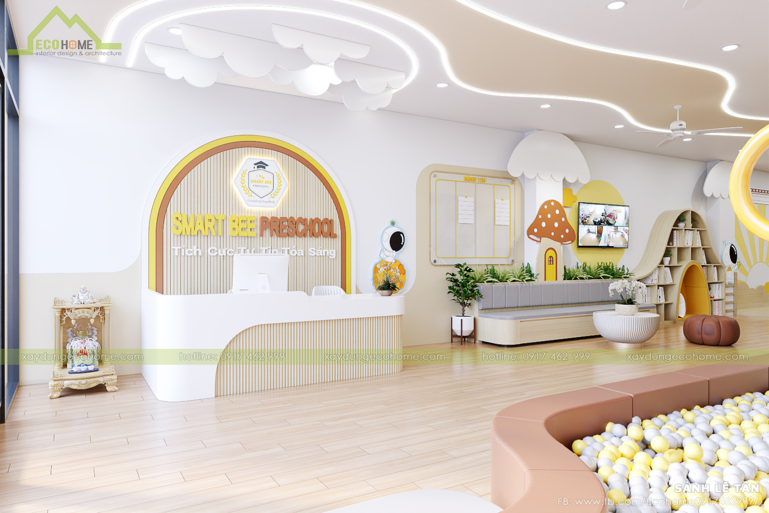 thiết kế lớp mầm non độc lập smart bee preschool