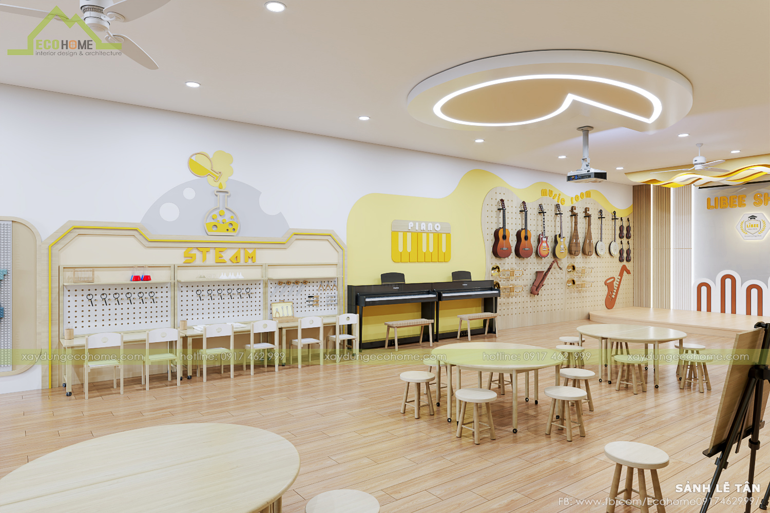 thiết kế lớp mầm non độc lập smart bee preschool