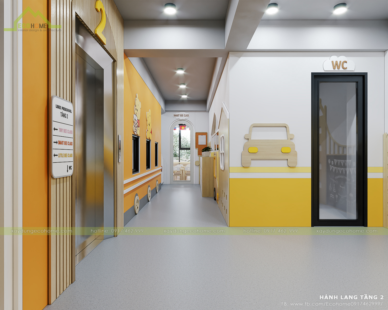 thiết kế lớp mầm non độc lập smart bee preschool