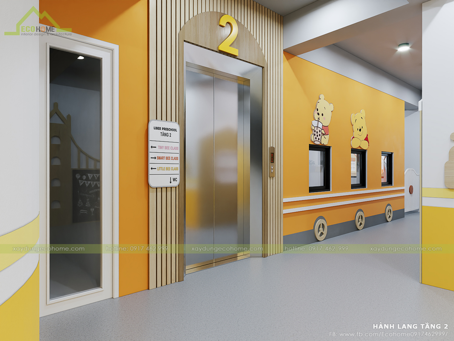 thiết kế lớp mầm non độc lập smart bee preschool