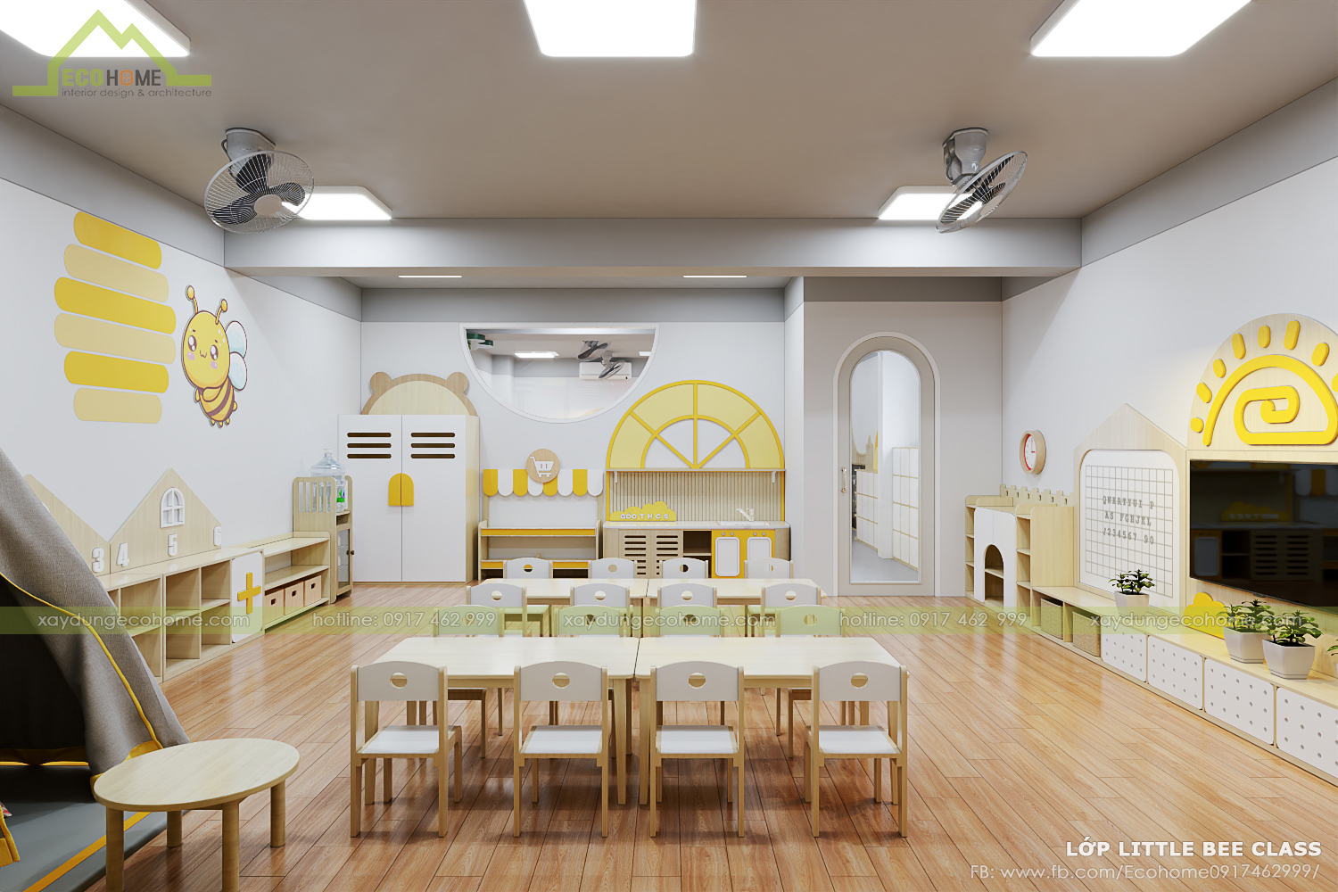 thiết kế lớp mầm non độc lập smart bee preschool