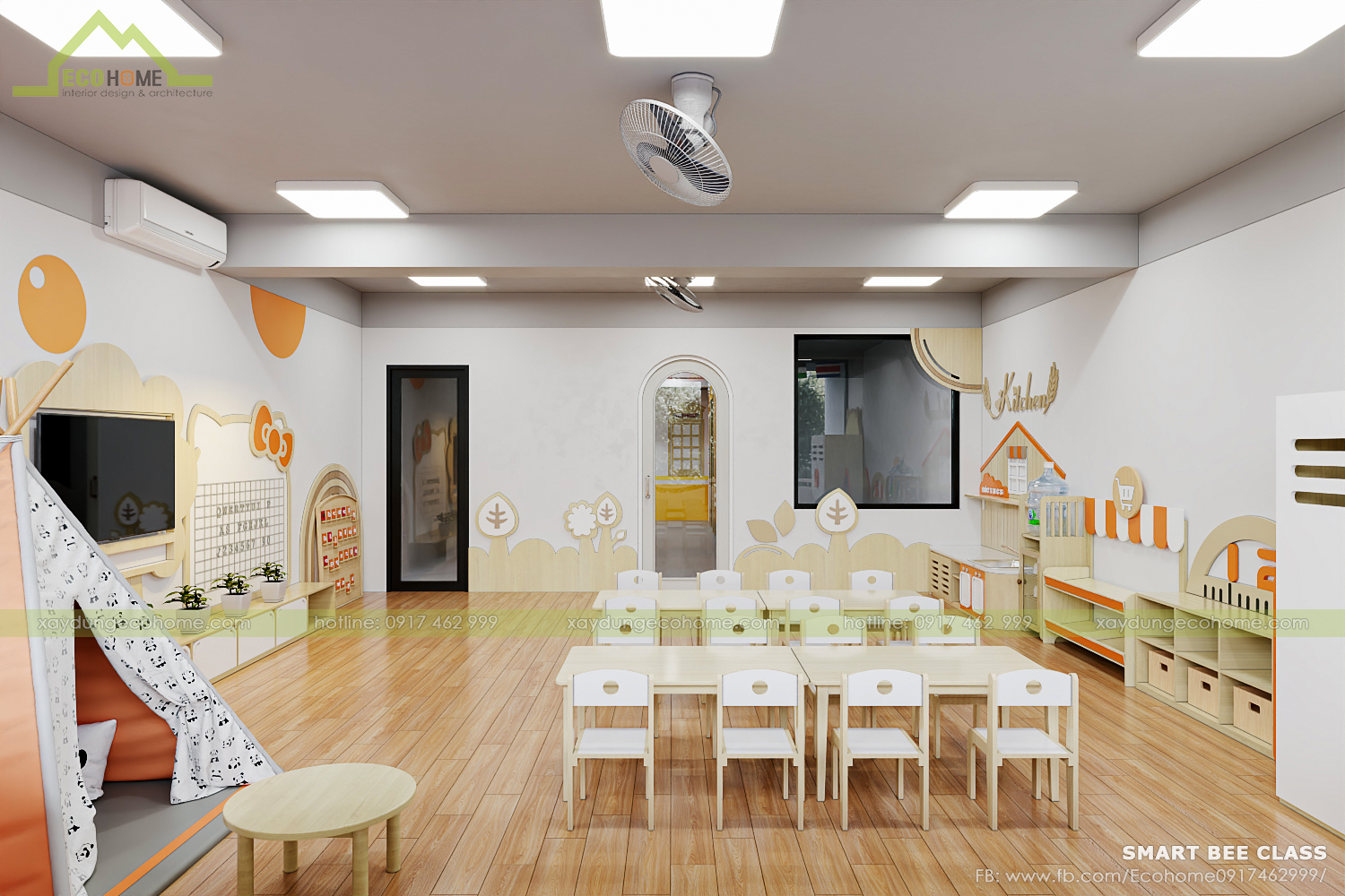 thiết kế lớp mầm non độc lập smart bee preschool