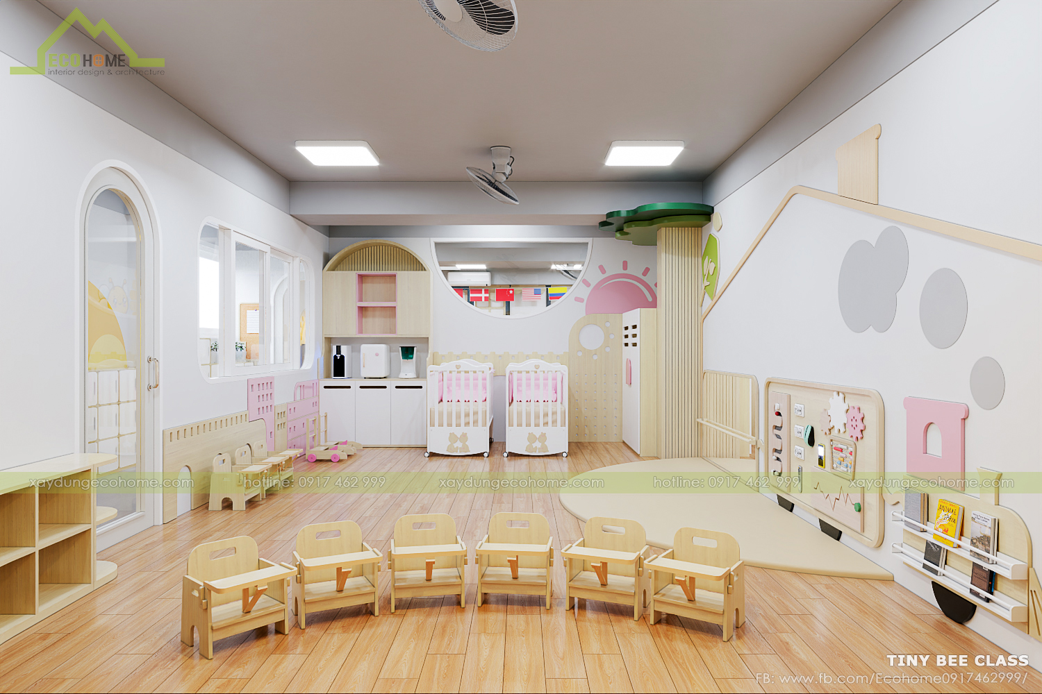 thiết kế lớp mầm non độc lập smart bee preschool