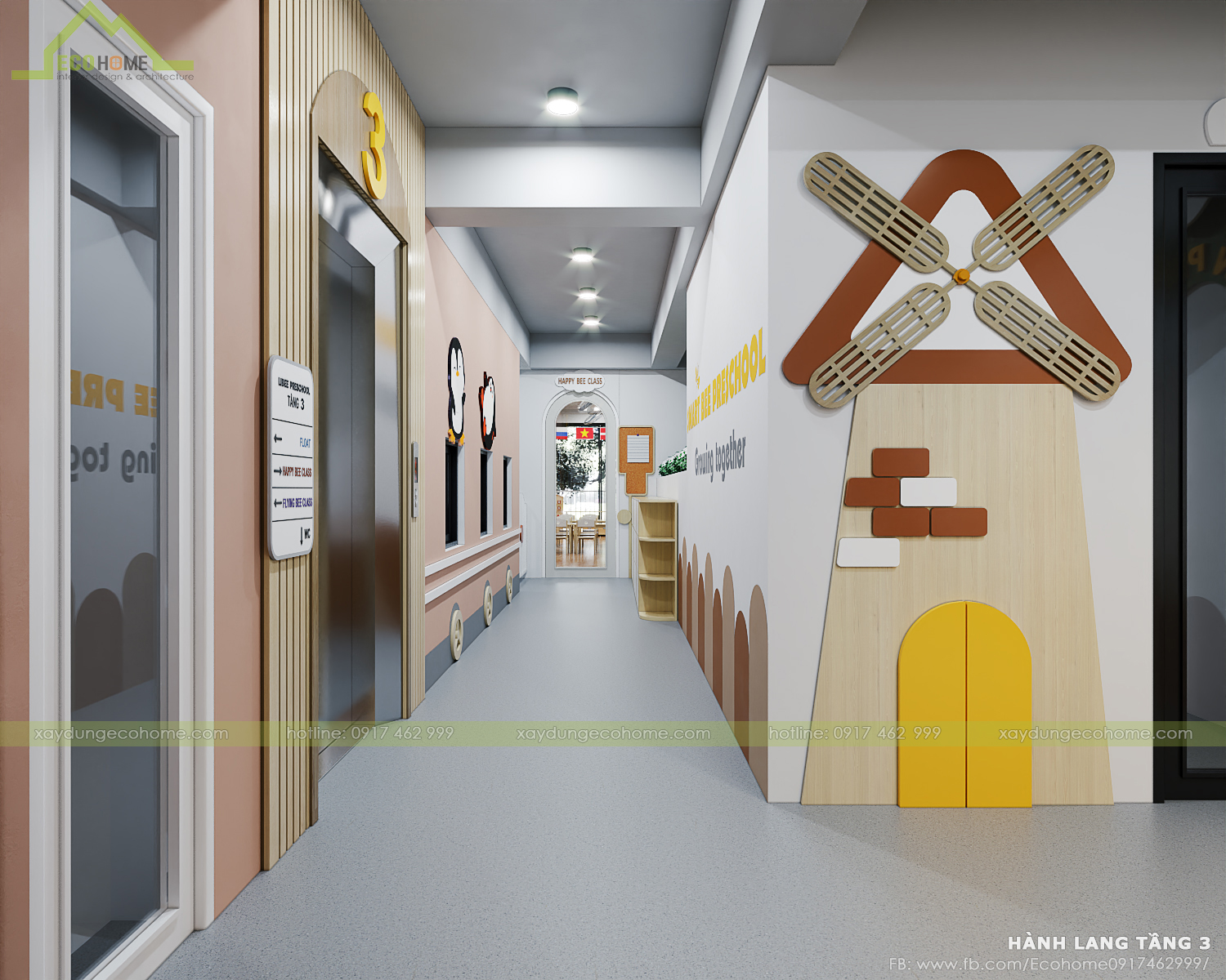 thiết kế lớp mầm non độc lập smart bee preschool