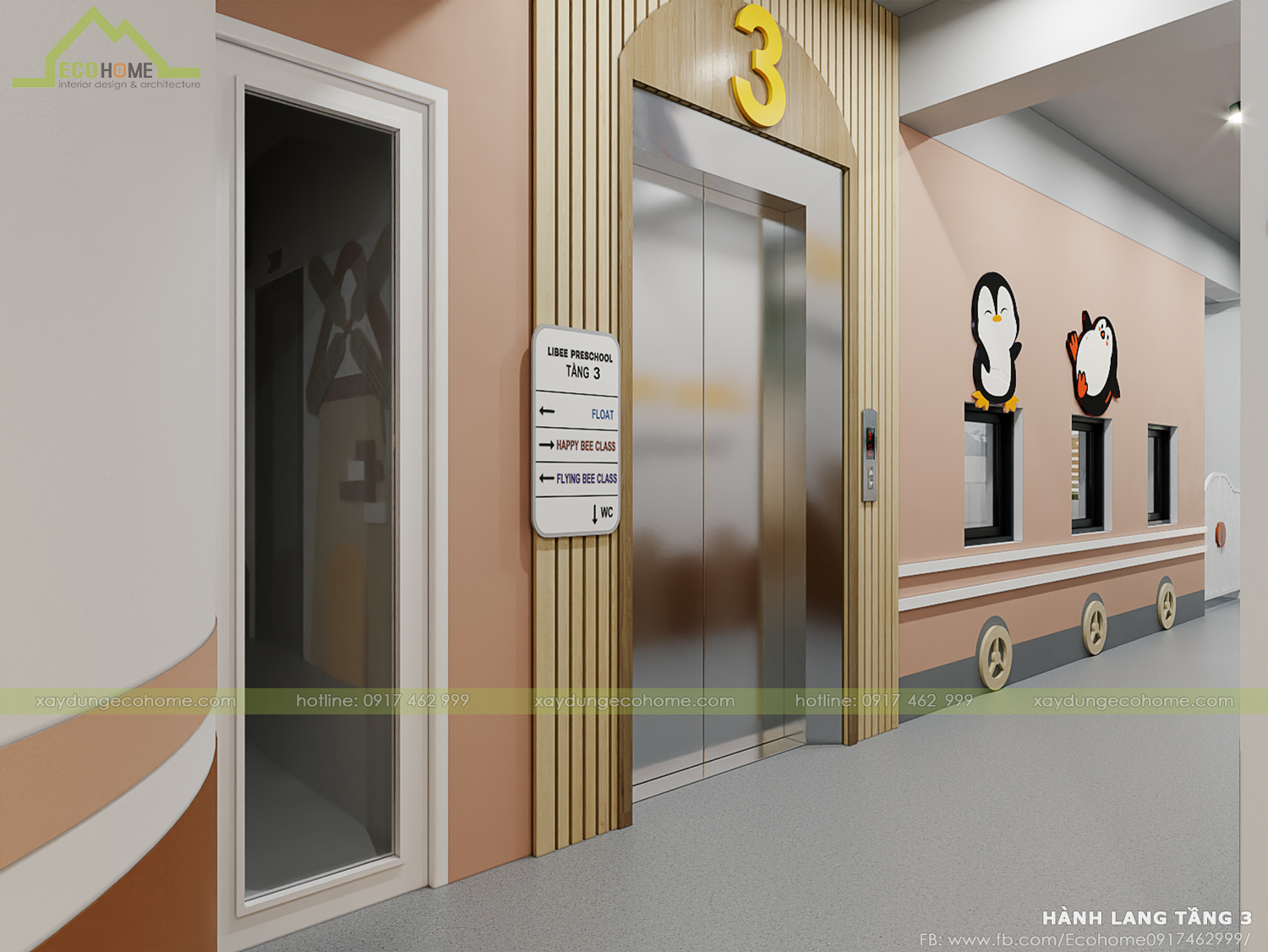 thiết kế lớp mầm non độc lập smart bee preschool