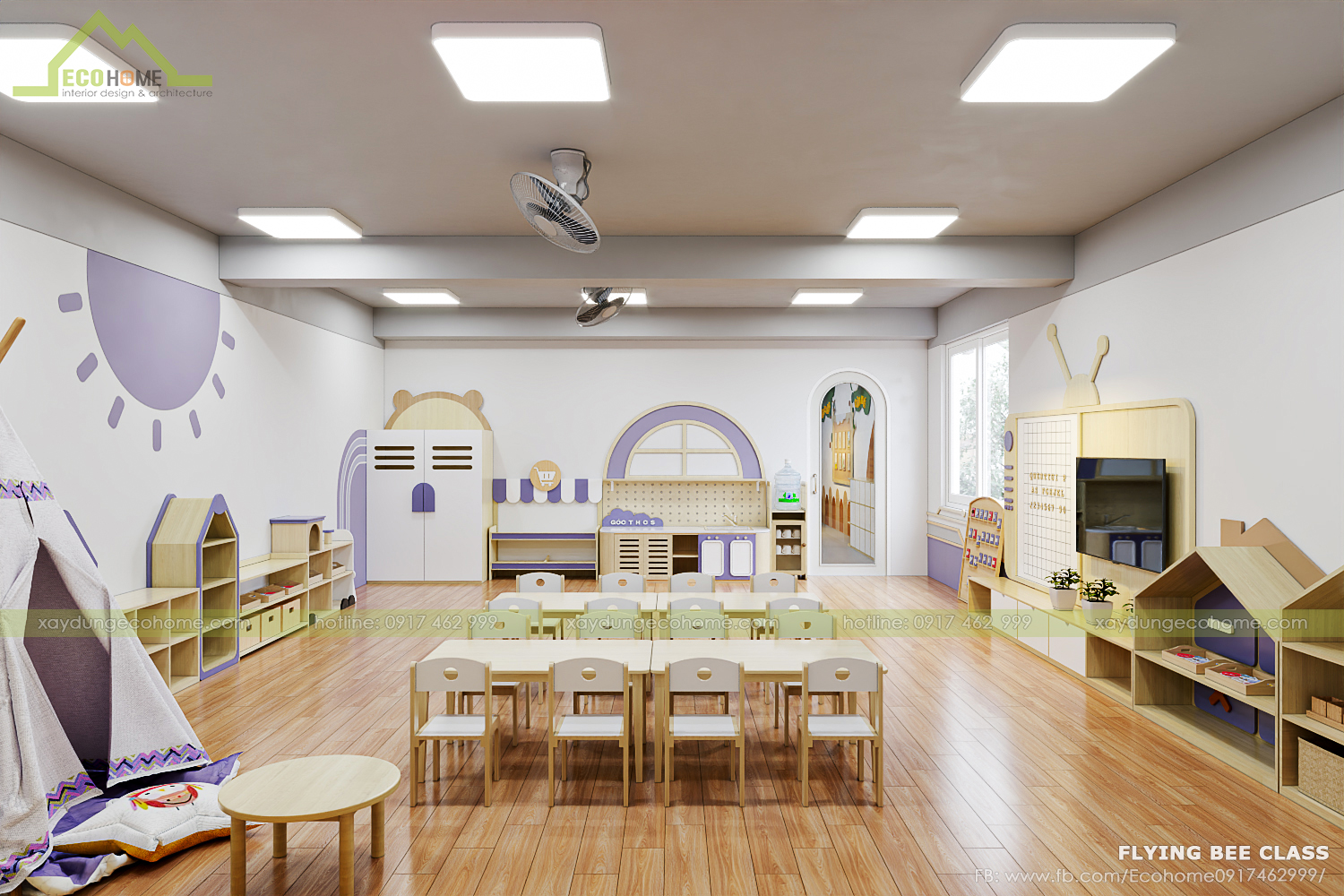 thiết kế lớp mầm non độc lập smart bee preschool