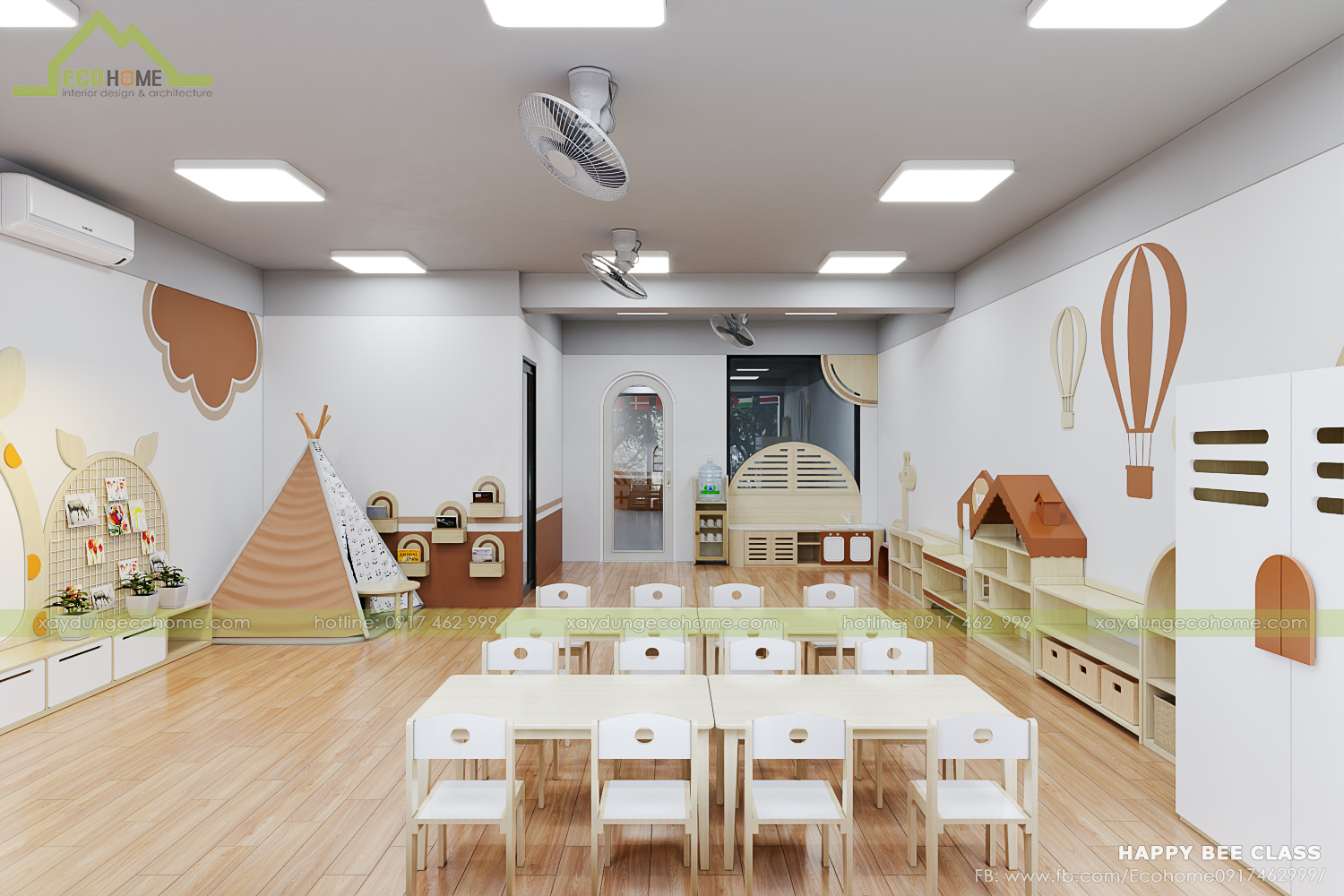 thiết kế lớp mầm non độc lập smart bee preschool