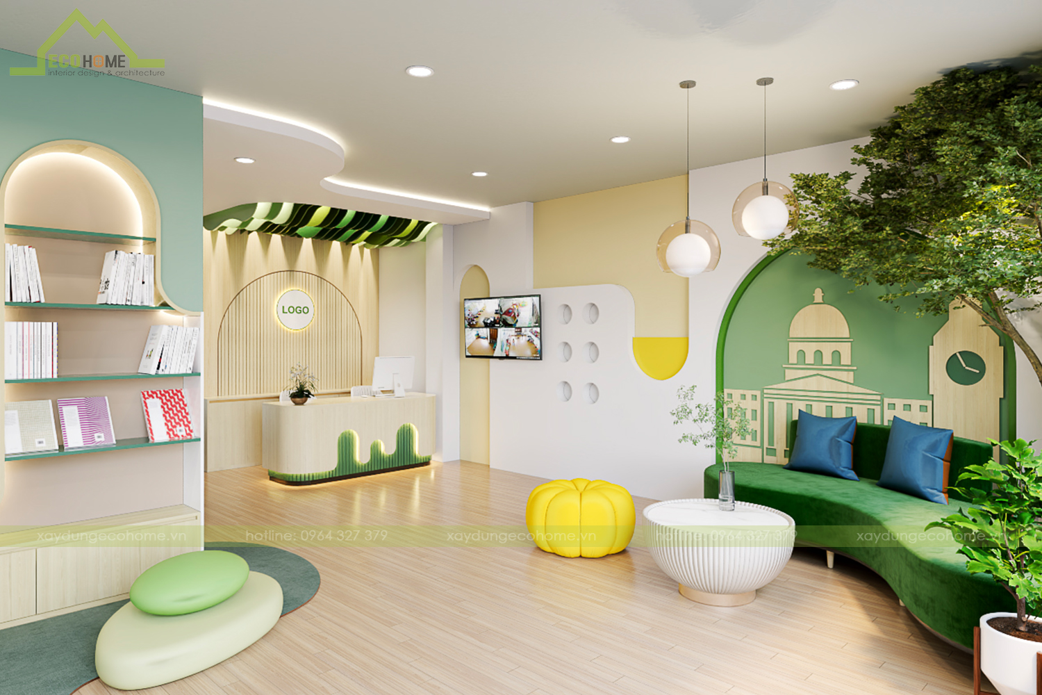 thiết kế thi công trọn gói trường mầm non iq