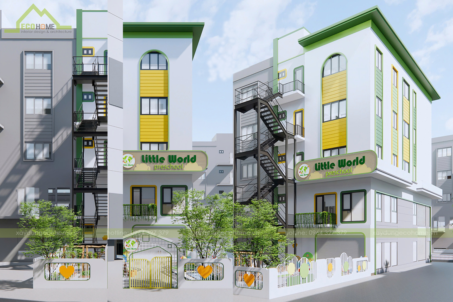 thiết kế thi công trường mầm non little world