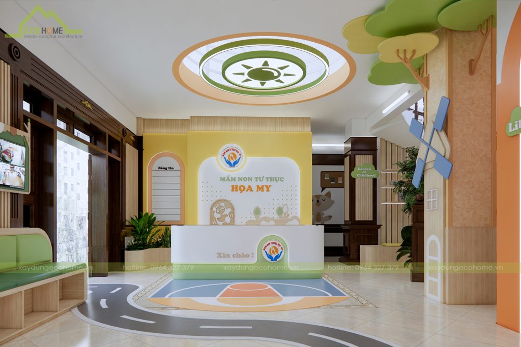 thiết kế trường mầm non hoa mi tại bắc ninh