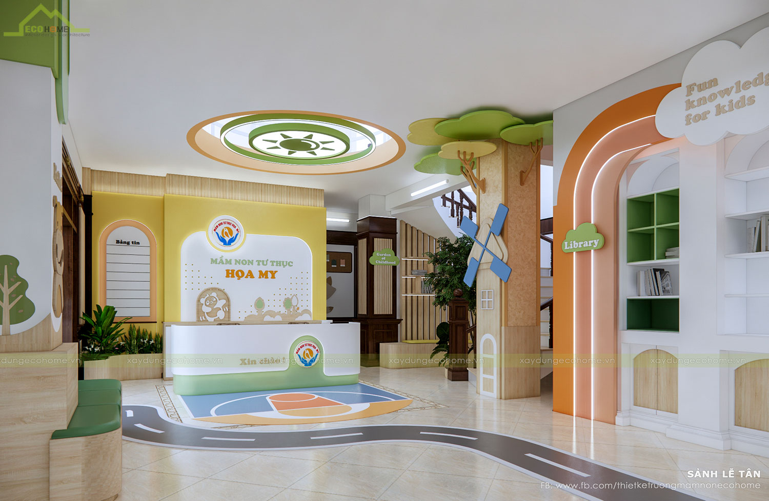 Thiết kế trường mầm non Họa Mi tại Bắc Ninh