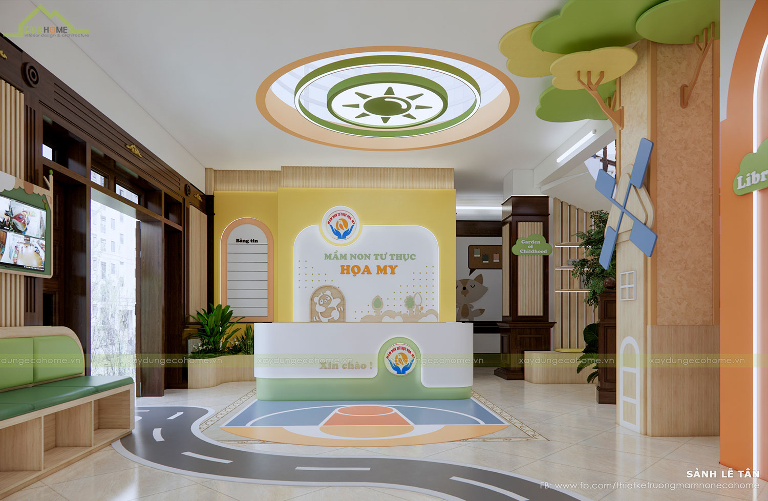 Thiết kế trường mầm non Họa Mi tại Bắc Ninh