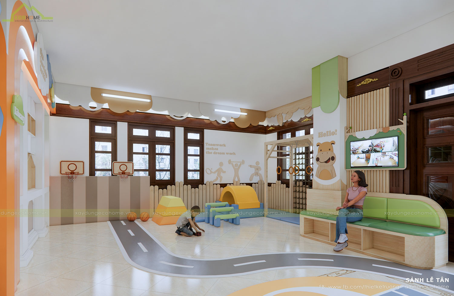Thiết kế trường mầm non Họa Mi tại Bắc Ninh