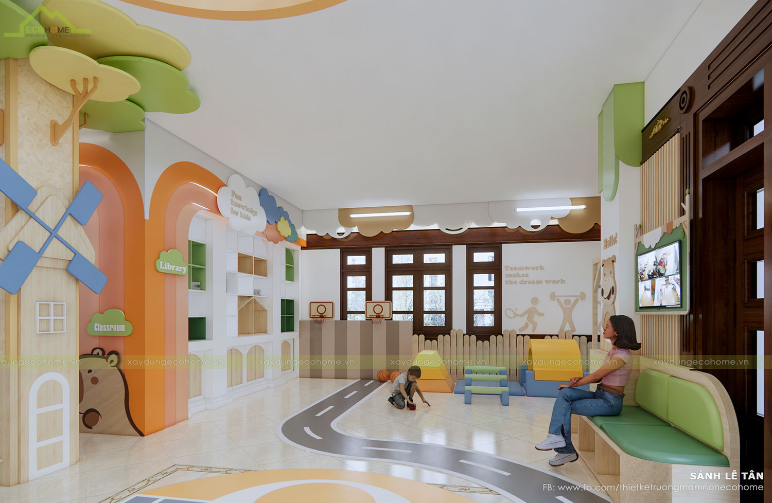 Thiết kế trường mầm non Họa Mi tại Bắc Ninh