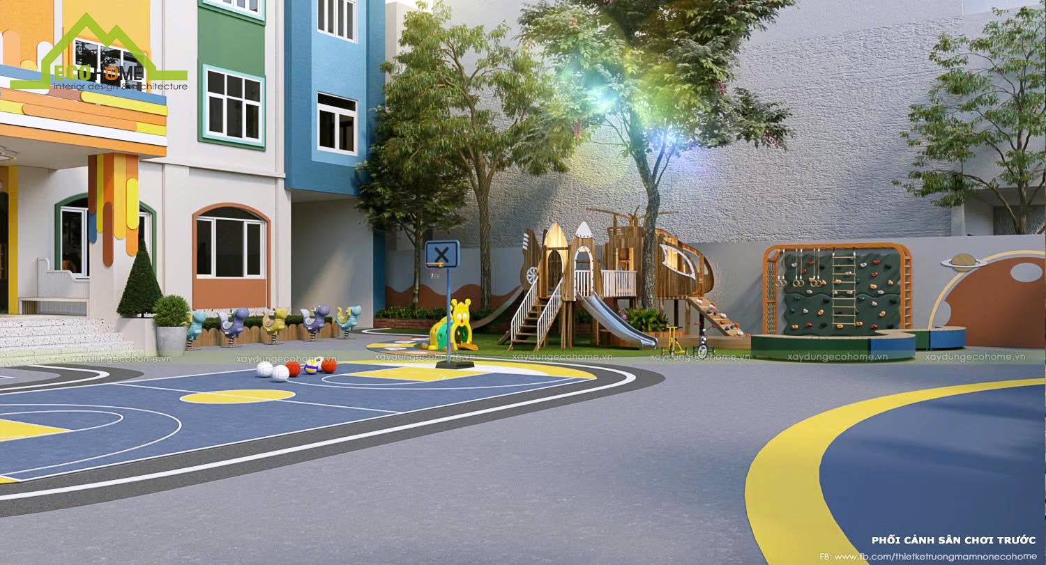 Thiết kế trường mầm non kids world