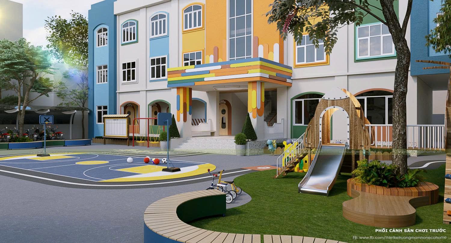 Thiết kế trường mầm non kids world