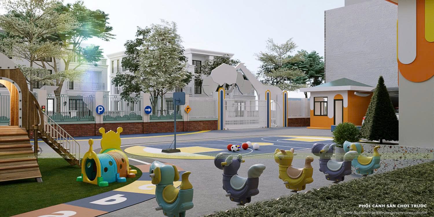 Thiết kế trường mầm non kids world