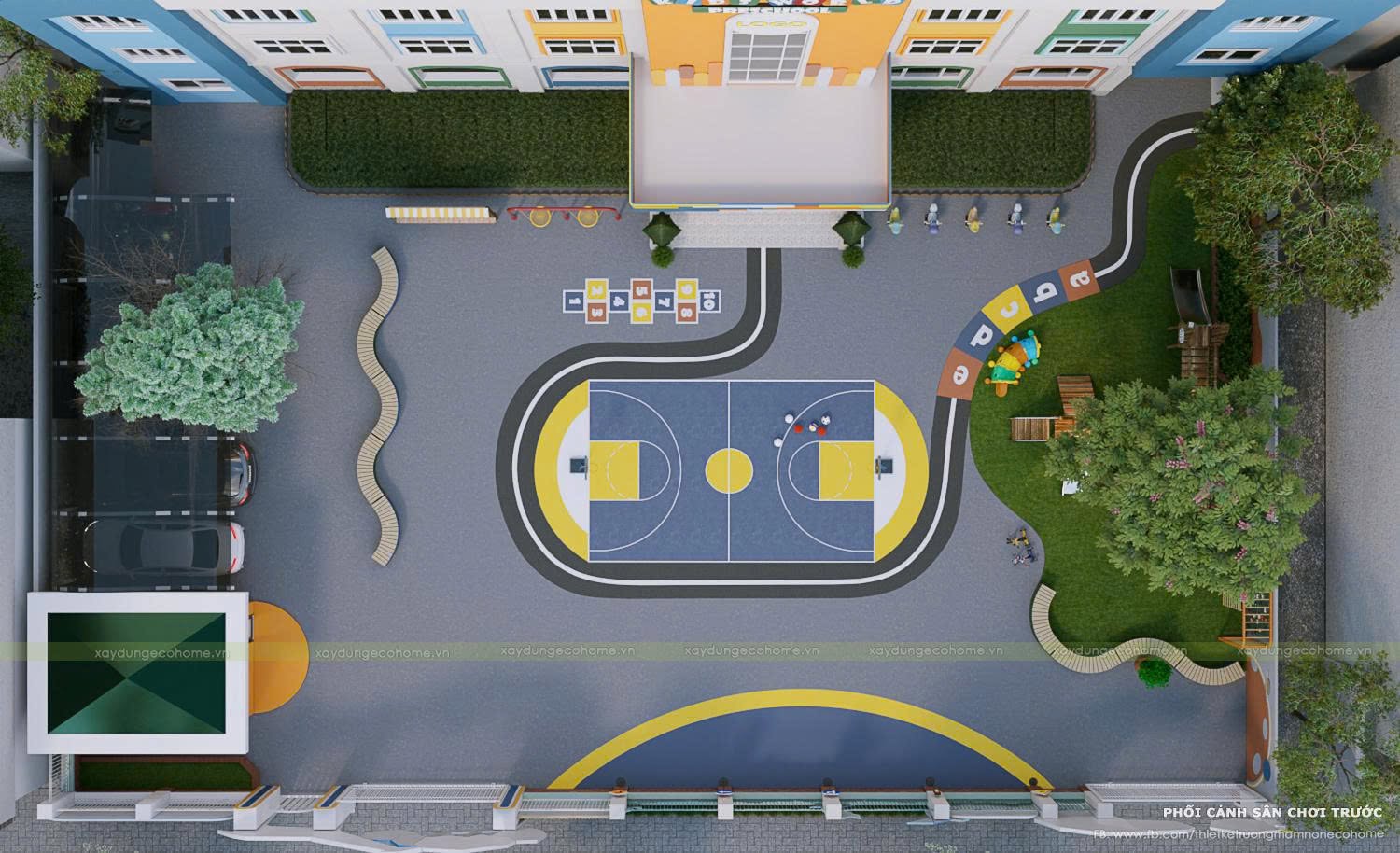Thiết kế trường mầm non kids world