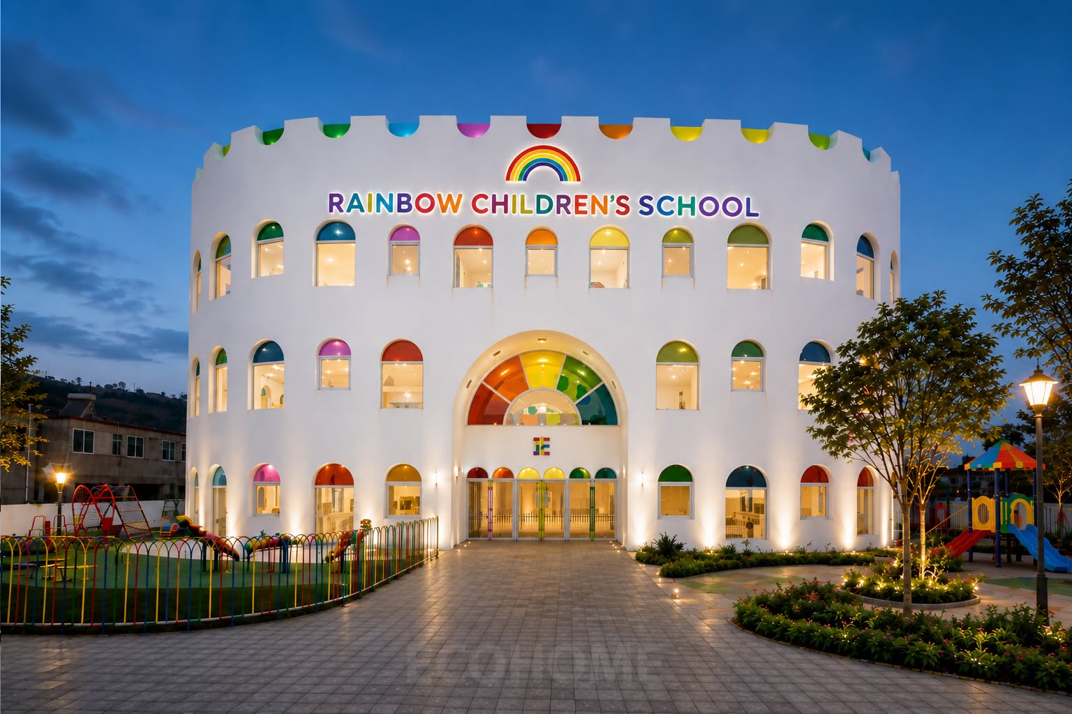 Thiết kế trường mầm non Rainbow